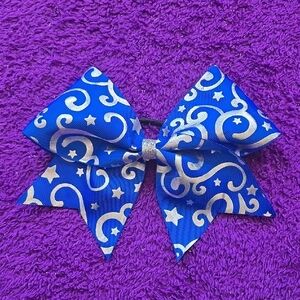Kids Blue Star & Swirl Hair Bow